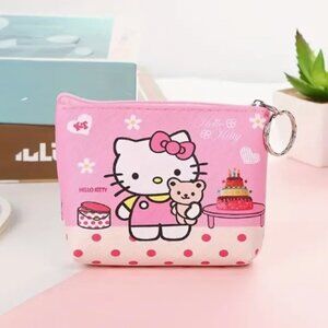 New! Sanrio Hello Kitty Compact Wallet Faux Leather Coin Purse